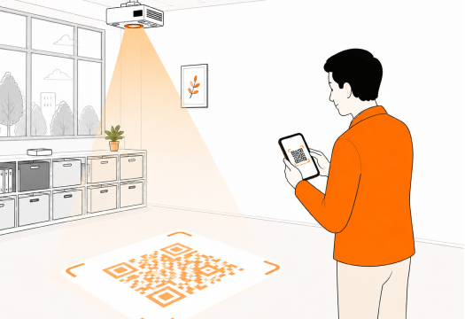 Scan the code from the device in the room