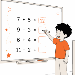Grades 1-3 – a board with maths operations