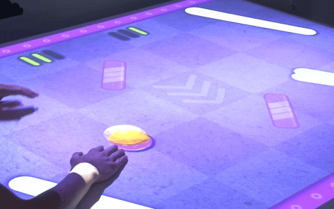 Interactive Arcade Table - hand-tracking games projected onto a table