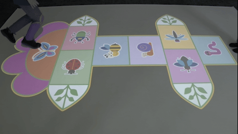 Projection Activity Mats — illustrated boards projected on the floor