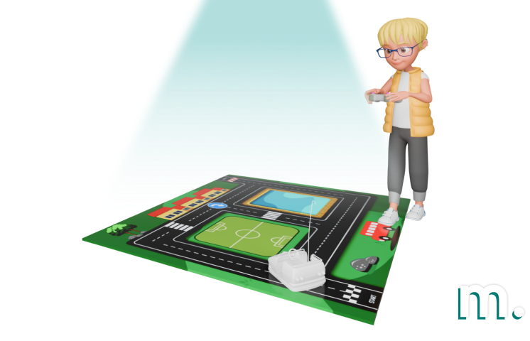 RC vehicle interaction on interactive floor