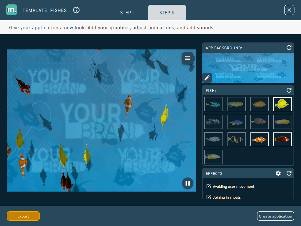 App Creator for 3D Fish & Water - Customized background image