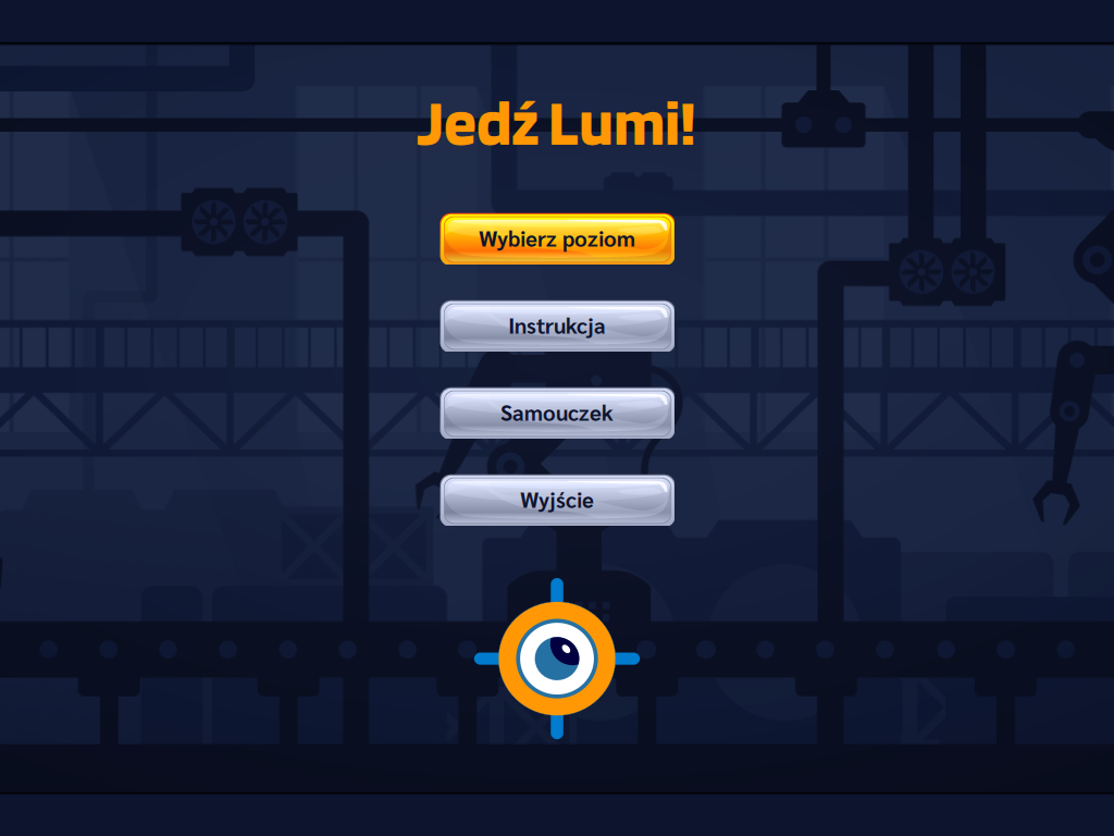 Jedź Lumi - startowy ekran, kodowanie wizualne, Motioncube
