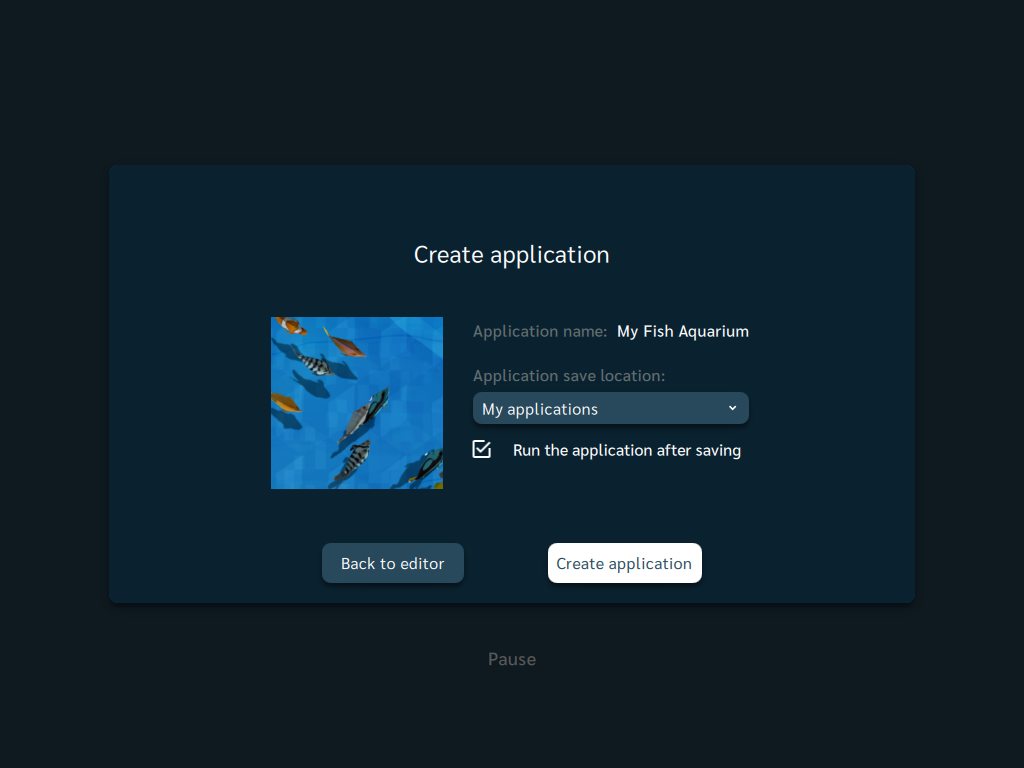 App Creator for 3D Fish & Water - App saving